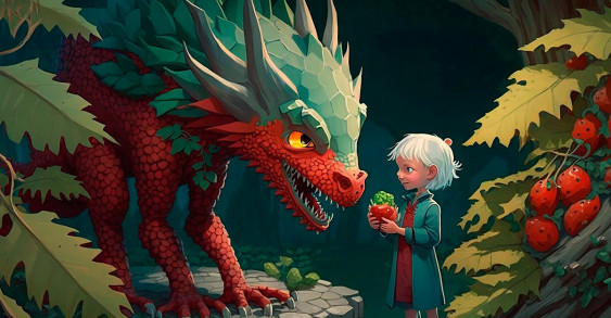 Читать сказку Артур и маленький дракон, полюбивший смородину