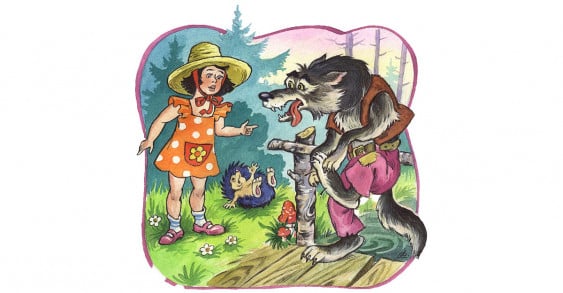 Читать сказку Как лягушка и Эхо волка с лисой обманули 