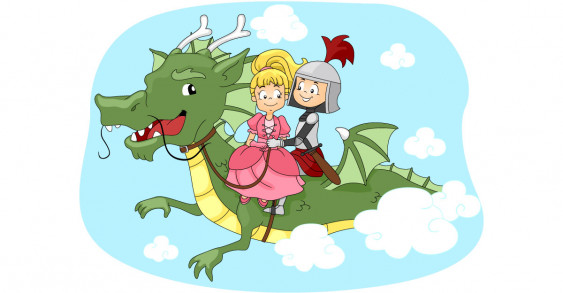 Сказка про любопытного дракона, смелого рыцаря и красивую принцессу